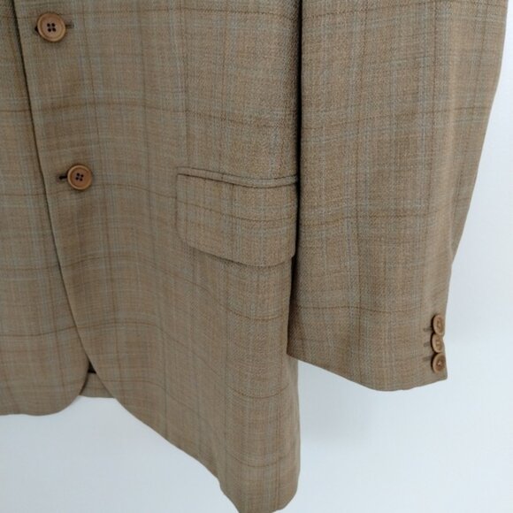 Ermenegildo Zegna Cloth High Performance Blazer Size 40R Brown Checks Old Money - Picture 13 of 14